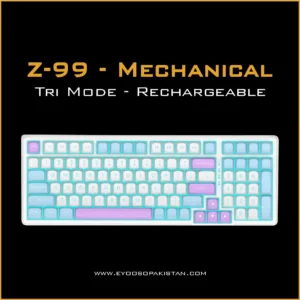 E-Yooso Z-99 Tri Mode BT  Gray Switches White-Purple-Blue